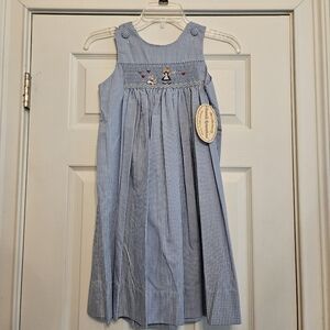 NWT Amanda Remembered Blue Gingham Alice In Wonderland Kids Dress/jumper Sz 6